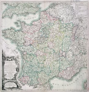Carte de France divisée en 58 provinces, 1765